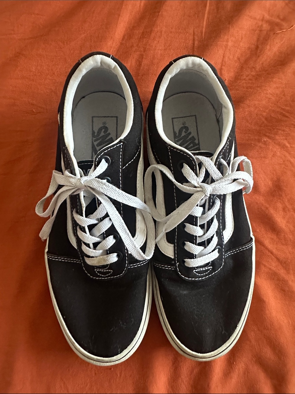 Vans Black and White Low-Top Skate Sneakers